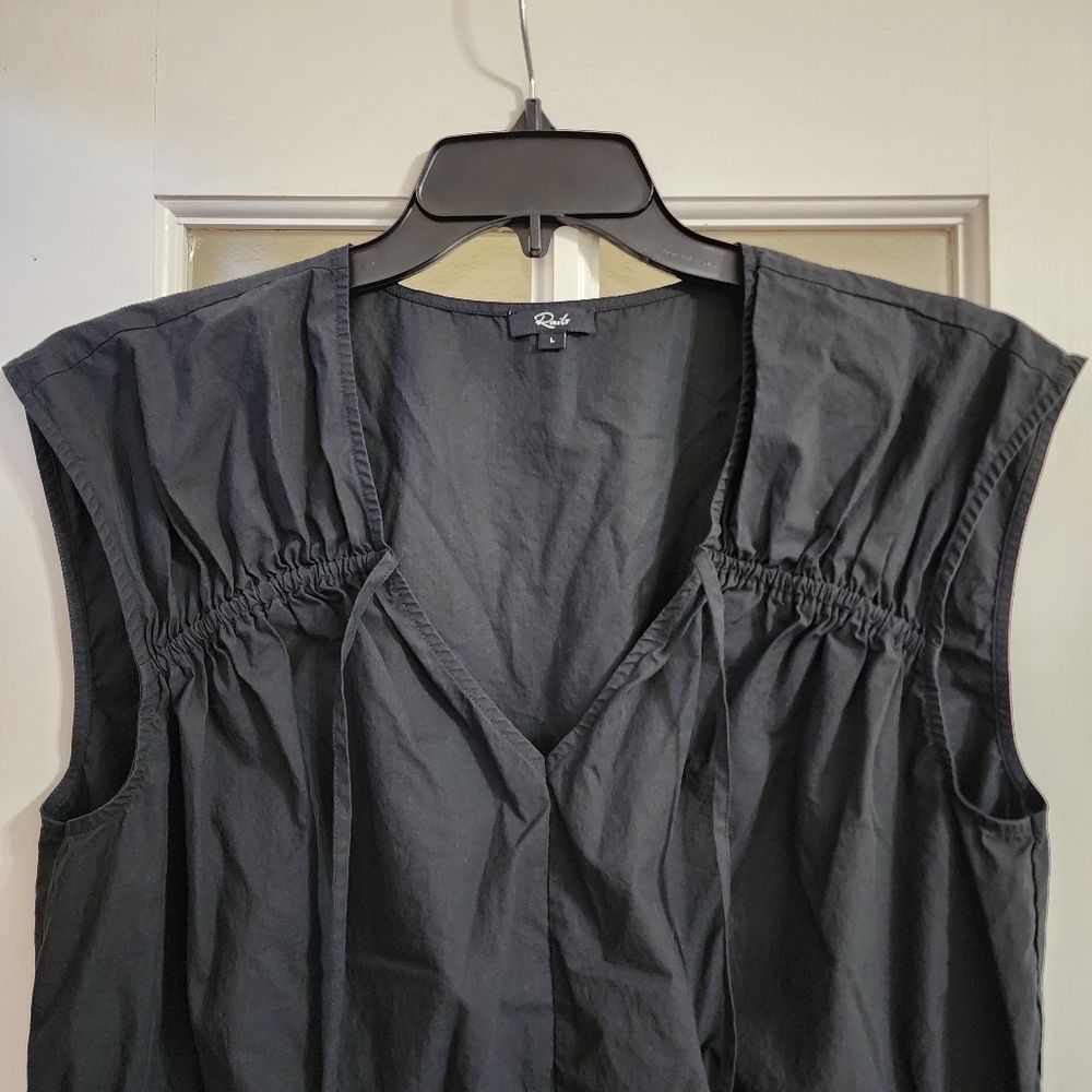 Rails Savi Black Charcoal Gray Peplum Top Women’s Large Drawstring Waist - Picture 5 of 13